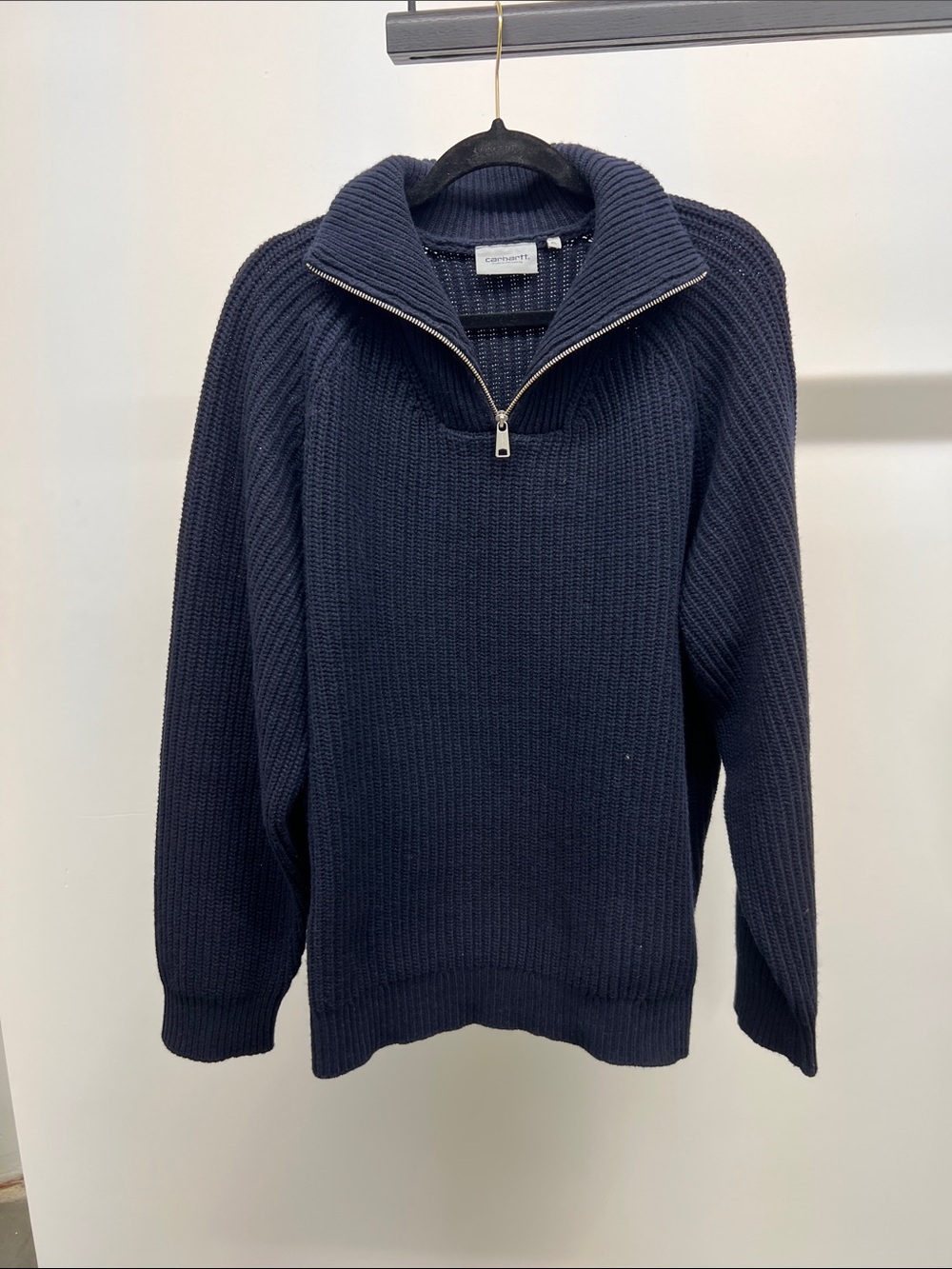 Carhartt Navy Zip Ribbed Sweater
